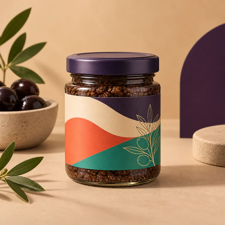 Siyah Zeytin Ezmesi Kavanozu